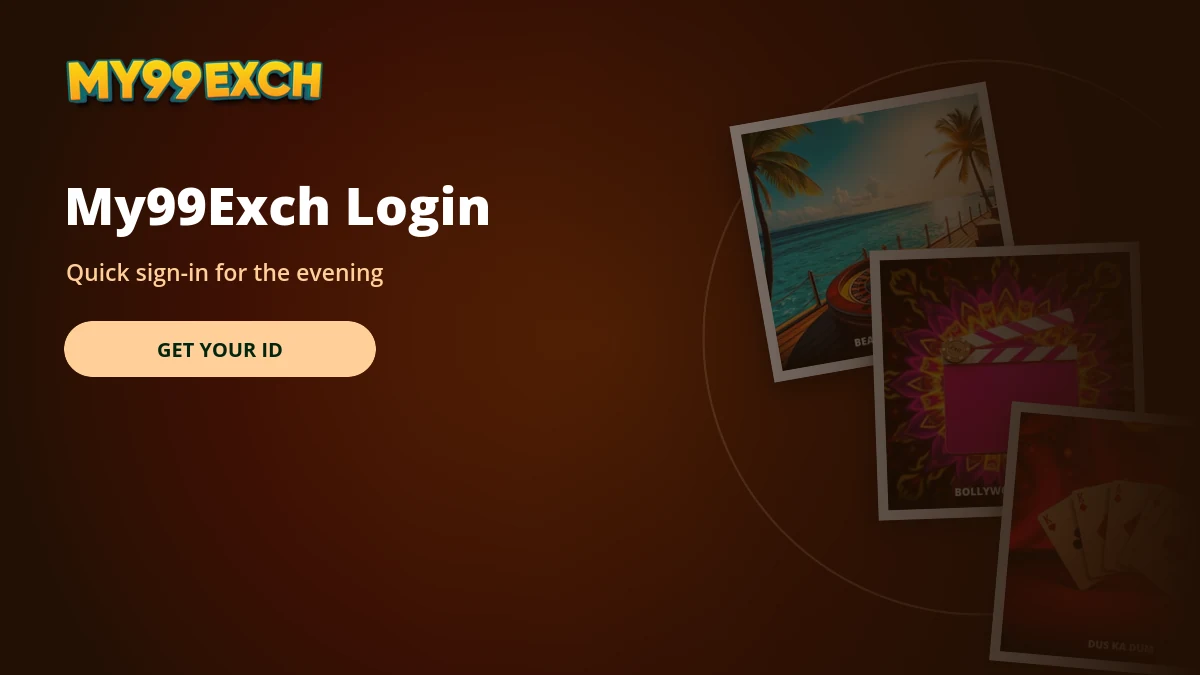 My99Exch login panel banner with card room and roulette tiles